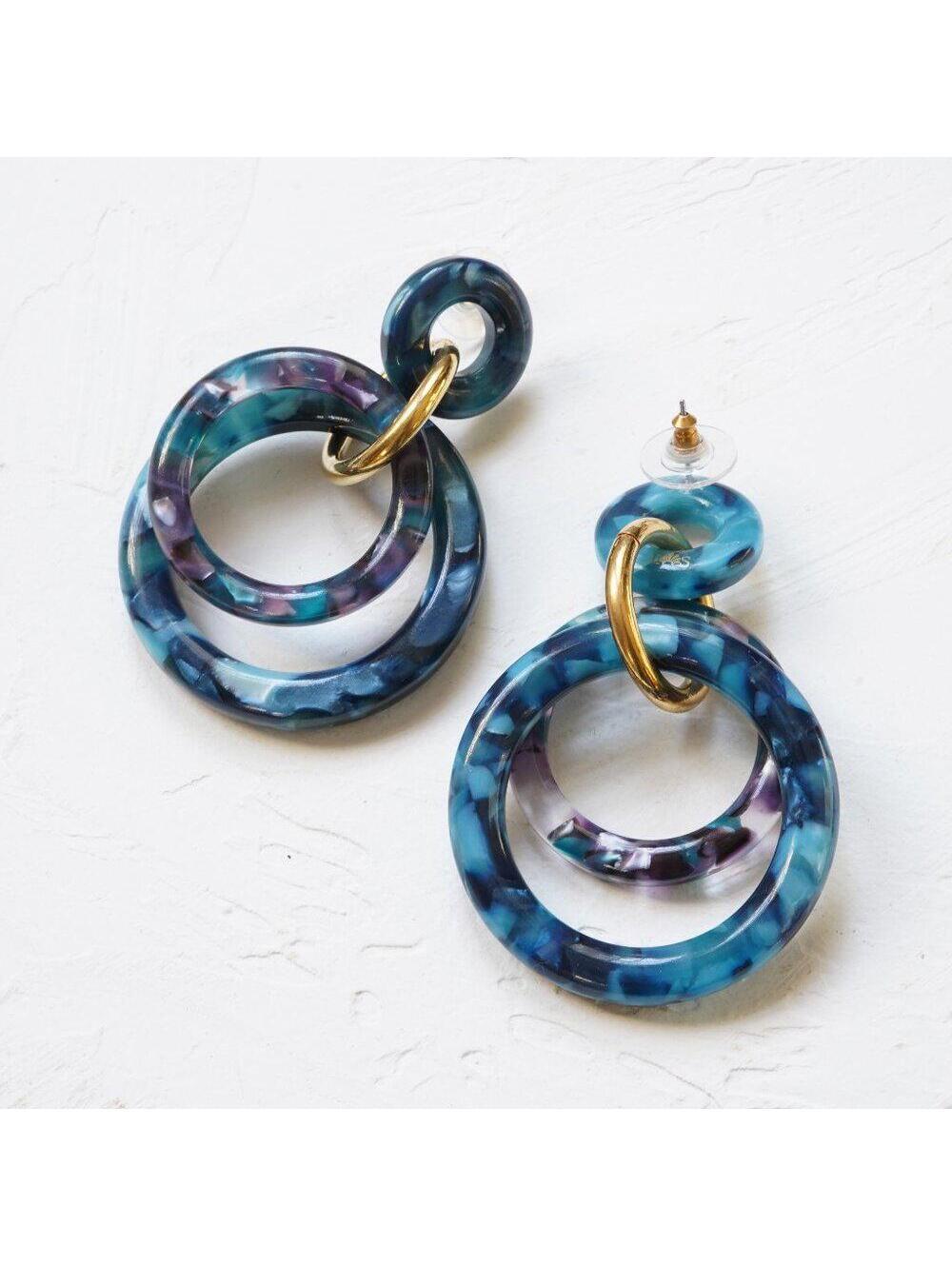 Lele Sadoughi Golden Double Ring Earrings